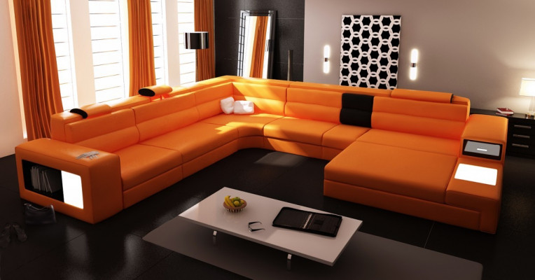 Design Liederpolster Eck Lieder Sëtz Sofa Polster Eck Wunnlandschaft Zëmmer Nei