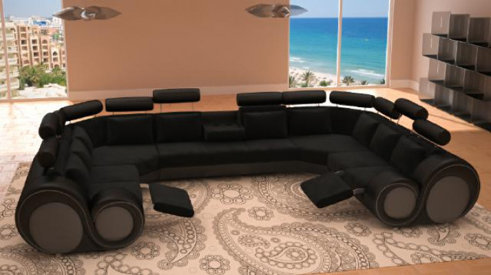 Designer XXL Wunnlandschaft Sofa Couch Polster Garnitur Ecksofa Textil Stoff Nei