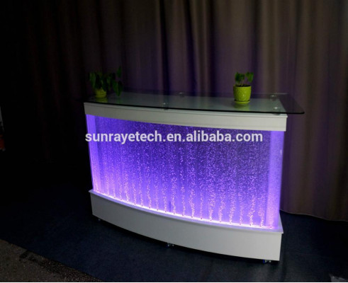 Waasserwand Design Bar Dësch Theke Kolonn Beliicht Luxus Dëscher