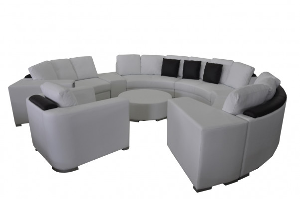 Ronn Ecke Sofa Canapé XXL Grouss Ronn Canapéen Wunnlandschaft U Form Ronn Polster Nei