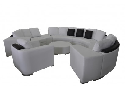 Ronn Ecke Sofa Canapé XXL Grouss Ronn Canapéen Wunnlandschaft U Form Ronn Polster Nei