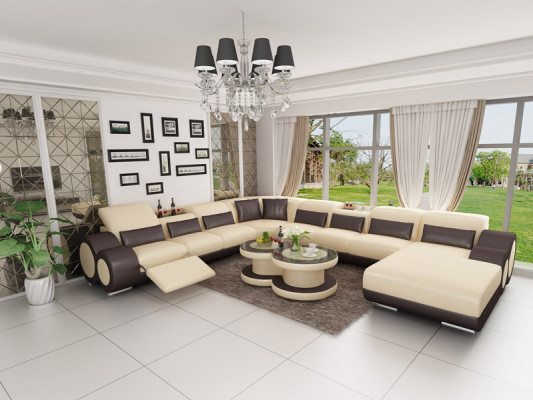 Lieder Canapé Couch Wunnlandschaft Wénksofakombinatioun Design Modern Sofa