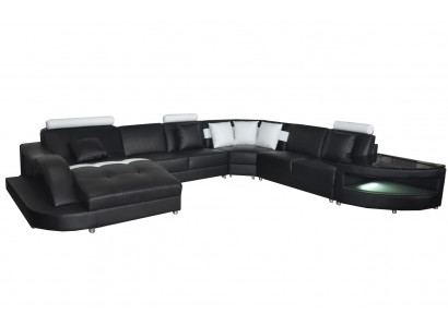 Lieder Sofas Wunnlandschaft Eck Garnitur Design Modern Sofa U-Form + Dësch