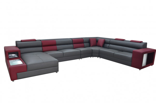 Designer Liederpolstersëtz Eck Lieder Sofa Polstersëtz Eck Landschaft Zëmmer XXL