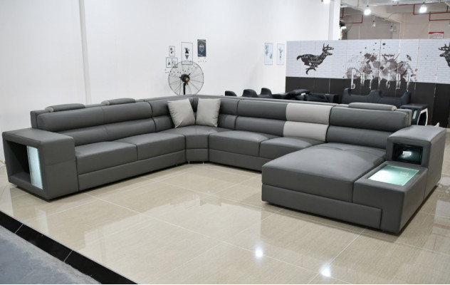 Gammaise Wunnlandschaft Design Modern Lieder Sofae Grouw Nei Sofa U-Form Stoffsofa Couch