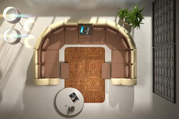 Ledersofa mat USB Polstersofa Couch Ecksofa Wunnlandschaftriese XXL Relax Neit