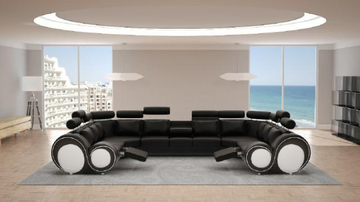 Designer Wunnlandschaft Eckcouch Couch mat USB Sofa Polster Liederdivan Sofas Nei