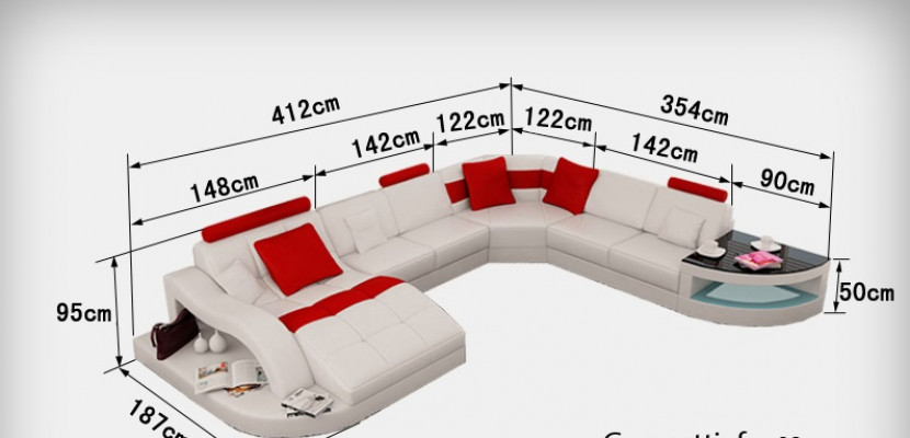 Ledersofa Canapé Wunnlandschaft Ecksofa Eck Garnitur Design Modern Neit Sofa +USB