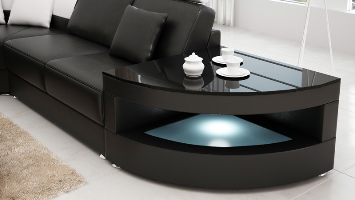 Ledersofa Canapé Wunnlandschaft Ecksofa Eck Garnitur Design Modern Neit Sofa +USB