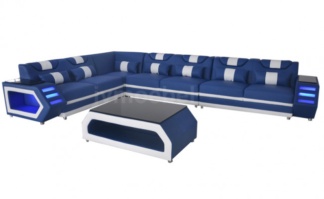 Designer Liederpolstersëtz Ecksofa Polstersitz Liewensraim XXL.