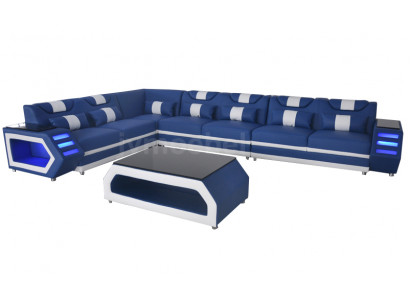 Designer Liederpolstersëtz Ecksofa Polstersitz Liewensraim XXL.