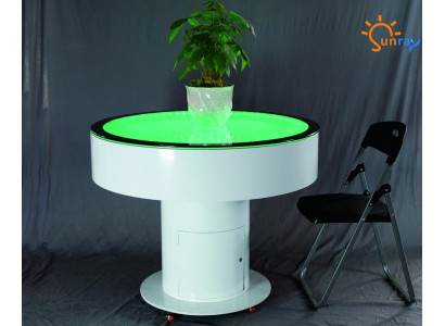 Ronne Dësch Bar Ronnen Dëscher LED Waasser Spill Beliicht Deko LED Miwwelen