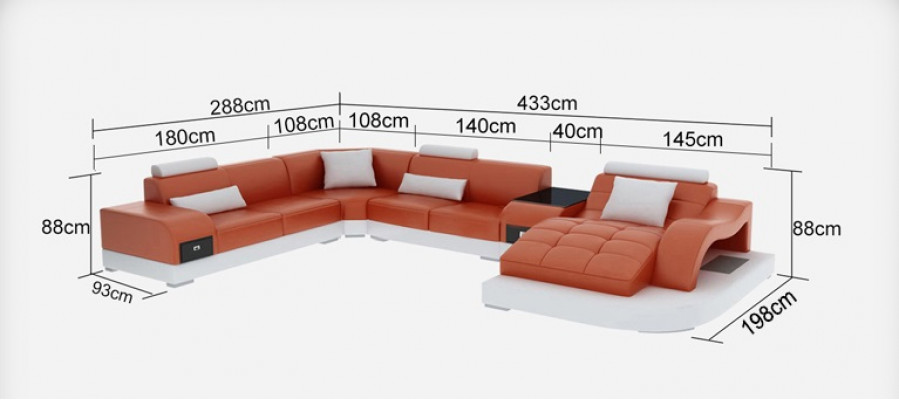 Lieder Sofa Moderne Sëtz Couch Design Polster Eck Couchen Wunnlandschaft + Dësch