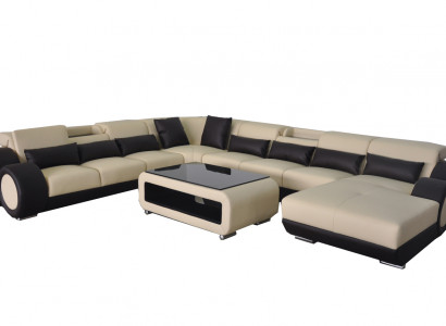 Ledercouch Wunnlandschaft Garnitur Design Modern Eckcouch U-Form G8035+USB