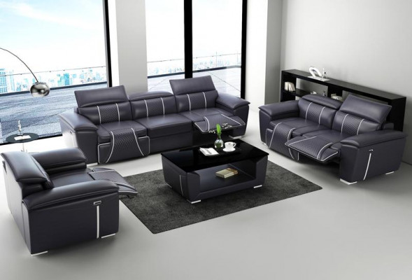 Multifunktiounscouch Relax Sofagarnitur Polstersofa 3+2+2 Sëtz Couchen Sëtz