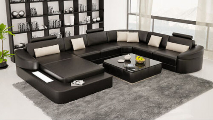 Lieder Sofa mat USB Couch Wunnlandschaft Eck Garnitur Design Modern Sofas U-Form