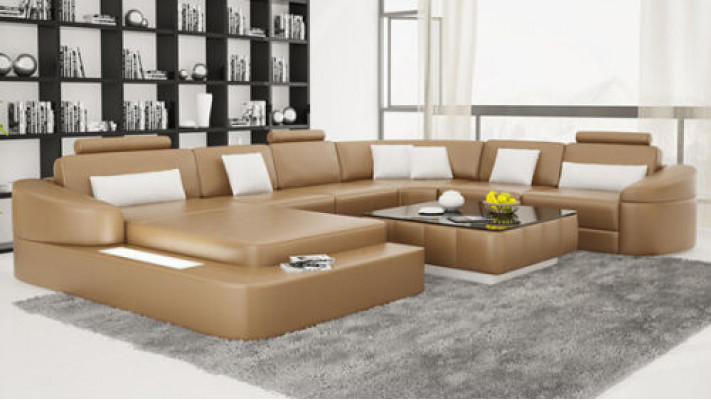 Lieder Sofa mat USB Couch Wunnlandschaft Eck Garnitur Design Modern Sofas U-Form