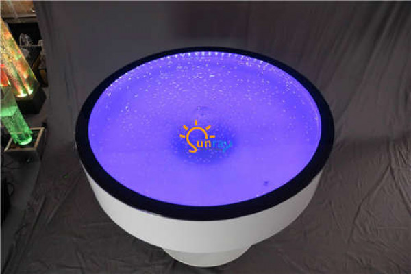 Ronne Bord Steebord Bar Rond Dëscher LED Waasserspill Beléiert LED