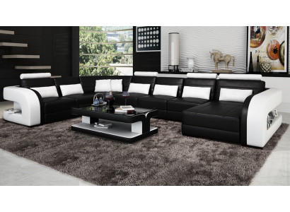 Grouss Wohnlandschaft Sofa mat USB Couch Polster Eck Lieder Sofa Garnitur Couchen !!