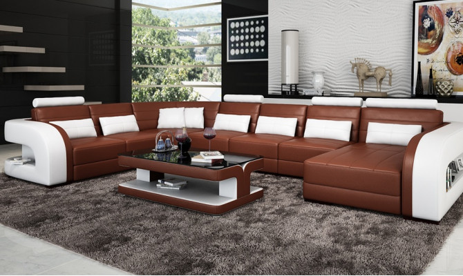 Grouss Wohnlandschaft Sofa mat USB Couch Polster Eck Lieder Sofa Garnitur Couchen !!