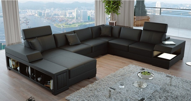 Wunnzëmmermiwwelen Modern U-fërmegen Eckcouch Stilvollt Design fir Äert Doheem