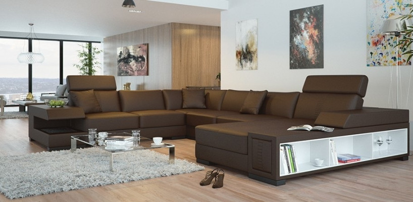 Wunnzëmmermiwwelen Modern U-fërmegen Eckcouch Stilvollt Design fir Äert Doheem