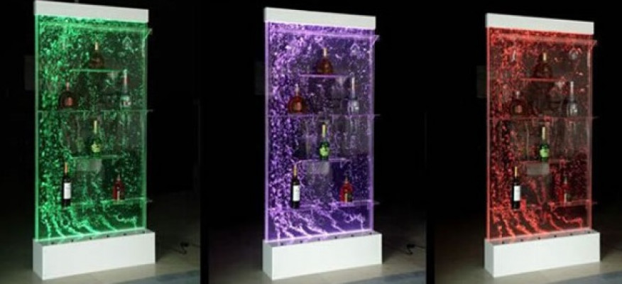 Regaler Designer beliicht LED Waasserwand Bar Regal Kolonn Comptoir Waassersailen