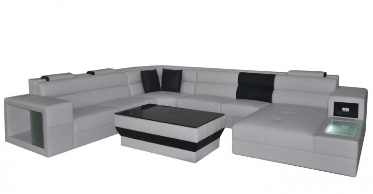 Eck Lieder Modern XXL Canapé Wunnlandschaft Liederkanapé Sofa U-Form B2006