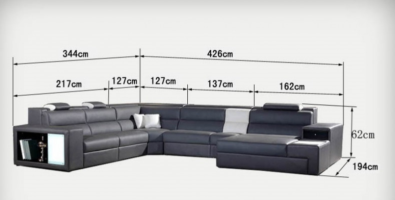 Eck Lieder Modern XXL Canapé Wunnlandschaft Liederkanapé Sofa U-Form B2006