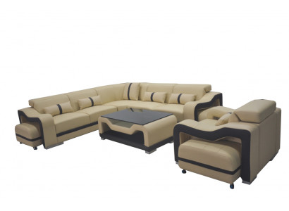 Lieder Sofa Couch Polster Eck Garnitur RTV Dësch Sëtz Eck Sessell Wunnlandschaft