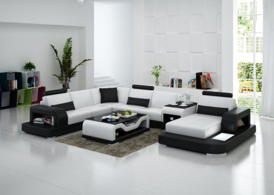 Ledercouch Sofa Modern Wunnlandschaft Eckcouch Eck Dekor Design Garnitur