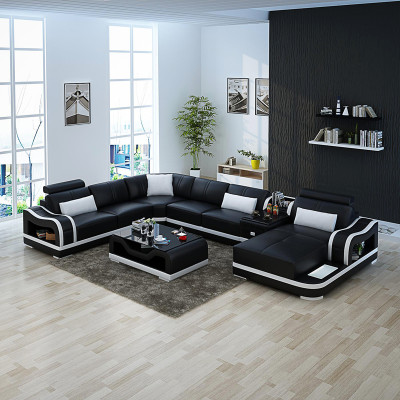 Ledercouch Wunnlandschaft Eckecksofa Eck Garnitur Design Modern Sofa G8030