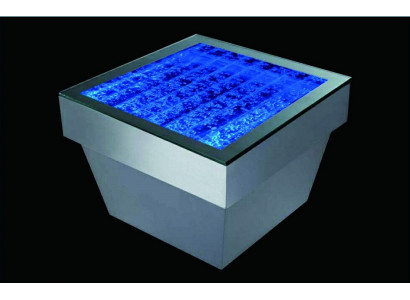 Design Dësch Couchtisch Waasser Kolonn Kolonn Waasser Canapé LED Dekoratioun Beliicht