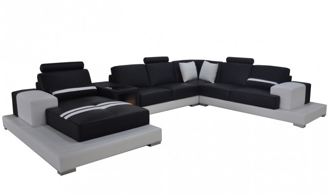 Ledercouch Sofa Wunnlandschaft Eck Garnitur Design Dekorativ Modern Sofa