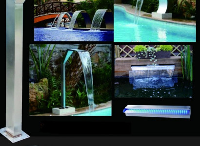 Pool Waasserfall Springbrunn Edelstol Waasserspiller Dekoratioun Anlag