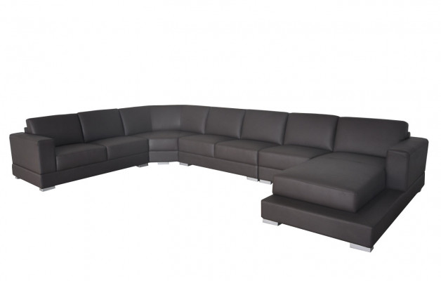 Eck Leder Modern XXL Canapé Wunnlandschaft Ledersofa Canapé U-Form USB Ecksofa Nei