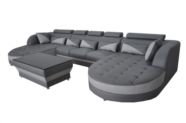 Lieder Sofa Modern Couch Polster Design Wunnlandschaft + Dësch