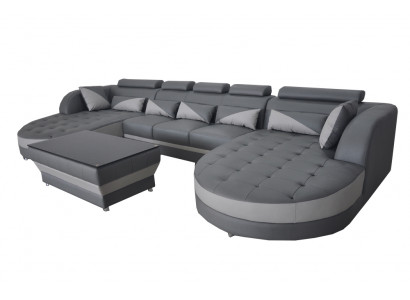 Lieder Sofa Modern Couch Polster Design Wunnlandschaft + Dësch