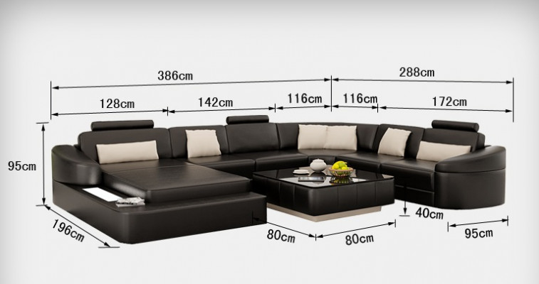 Luxus Lieder Sofa Polster Modern Sëtz Garnitur Eckcouch Wunnlandschaft LED USB