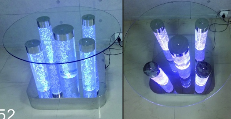 Waasser Säulen Design Dësch Canapé Dësch Säil Water Sofa Dëscher LED