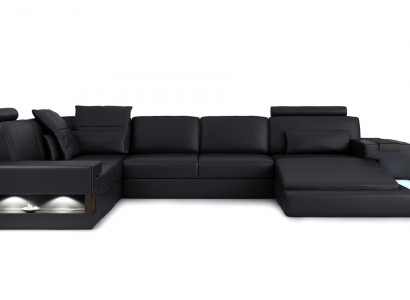 Textil Stoffsofa Sofa Canapé Polster Wunnlandschaft Design Sofas Ecksofa USB LED
