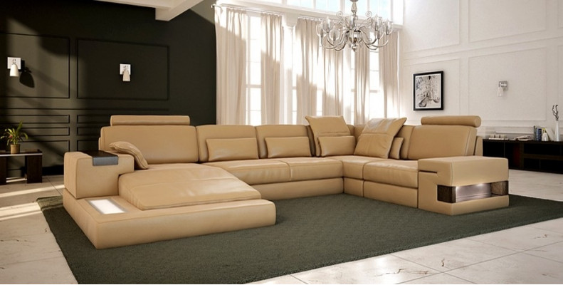 Wunnlandschaft Polster Couch Garnitur Grousst Sofa Bellini Design Lieder-Sofa mat USB