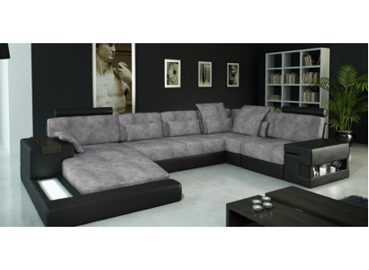 Design Lieder Sofa Couch Polster Garnitur Wunnlandschaft Sofasoen Couchen mat USB
