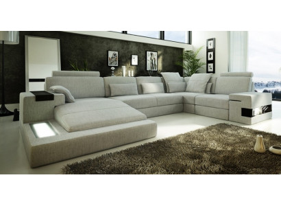 Design Sofa Ecksofa + USB Couch Garnitur Polstersëtz Ecke Canapéë Wunnlandschaft