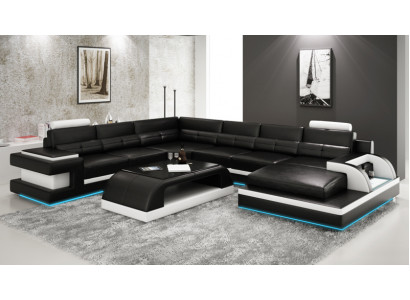 Liederkanapé Canapé Wunnlandschaft Eckkanapé Eck Garnitur Design Modern Kanapé L6017
