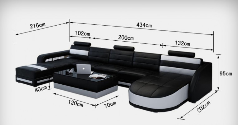 Ecksofa mat ergonomescher Réckelehne an bequemen Aarmleefen