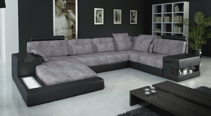 Design-Sofa Wunnlandschaft Ecksofa Sofa Canapé U-Form Lieder Textil Neit Bellini Gro.