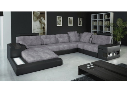 Design-Sofa Wunnlandschaft Ecksofa Sofa Canapé U-Form Lieder Textil Neit Bellini Gro.