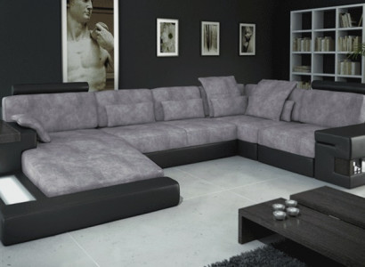Design-Sofa Wunnlandschaft Ecksofa Sofa Canapé U-Form Lieder Textil Neit Bellini Gro.