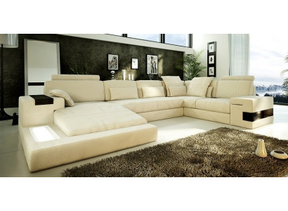 Leder Sofa Sofa Canapé Polster Eck Design Wunnlandschaft Eckgarnitur Grouss Sofas